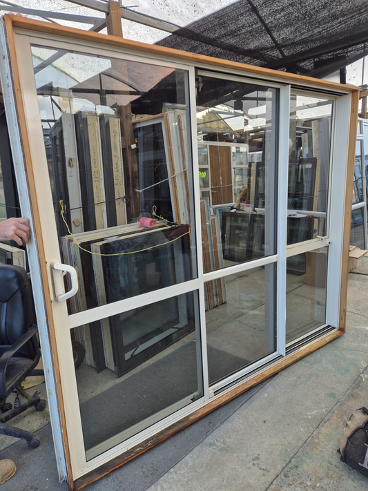 Cream Stacker Sliding Door 2m H x 2.4 W Gd Cond #2071
