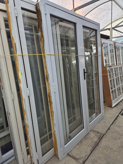 White Aluminium French doors 2170 H x 1580 W #2081