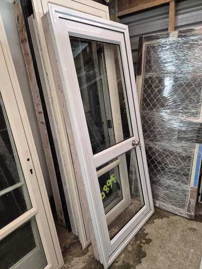 White Aluminium exterior door 2030 H x 860 W #2072