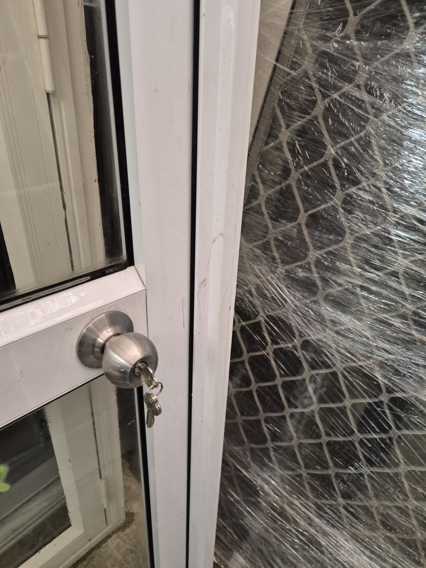 White Aluminium exterior door 2030 H x 860 W #2072
