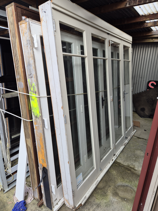 Wooden Bifolding Door with outside entry door 2220 H x 2540 W #2091
