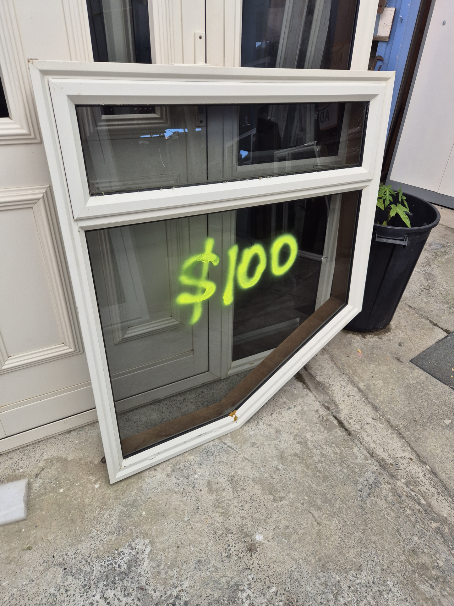 Angled Aluminium window 1100 H x 1000 W #2097