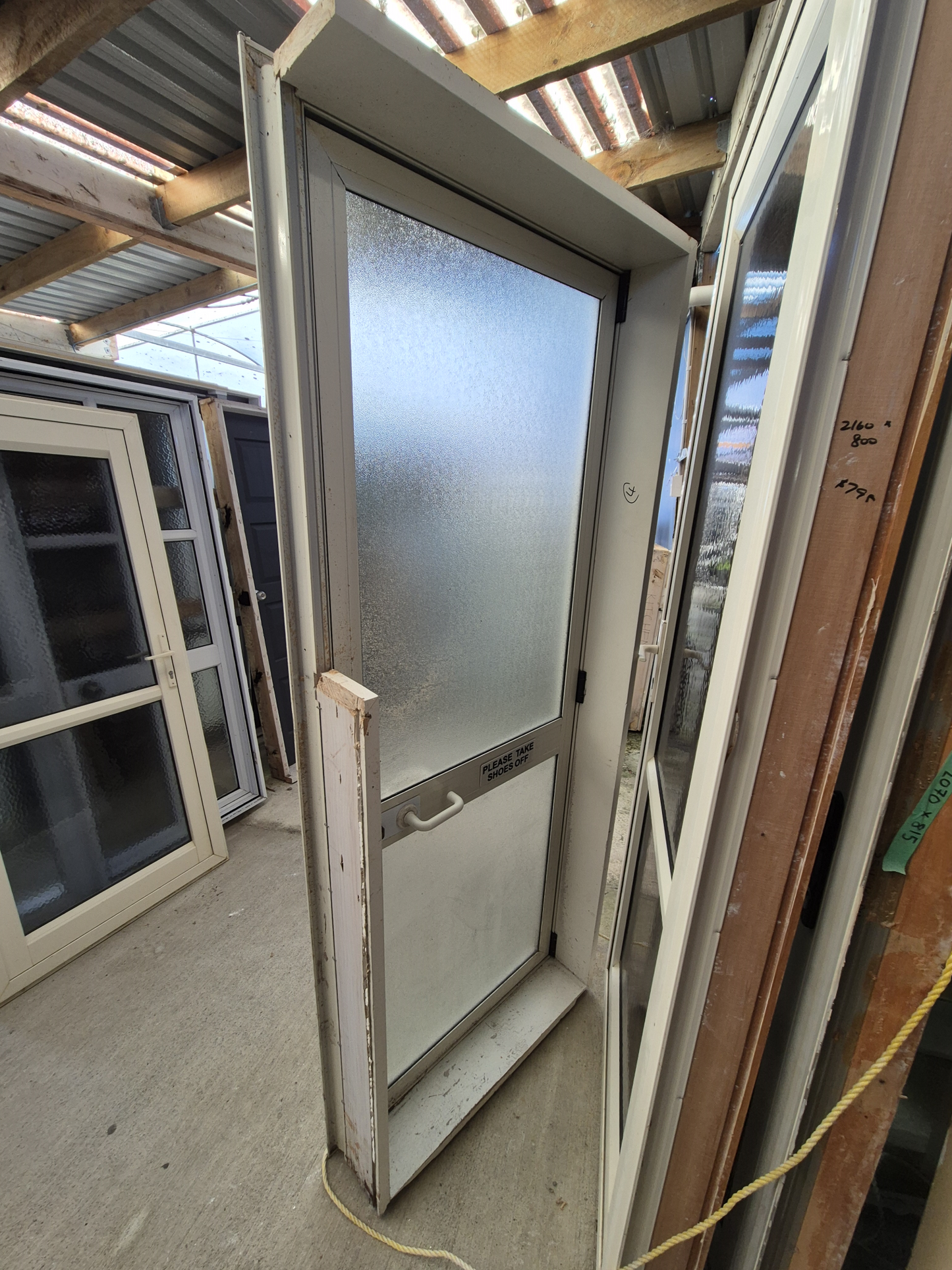Cream Door opens inwards 2m H x 800 W #2094