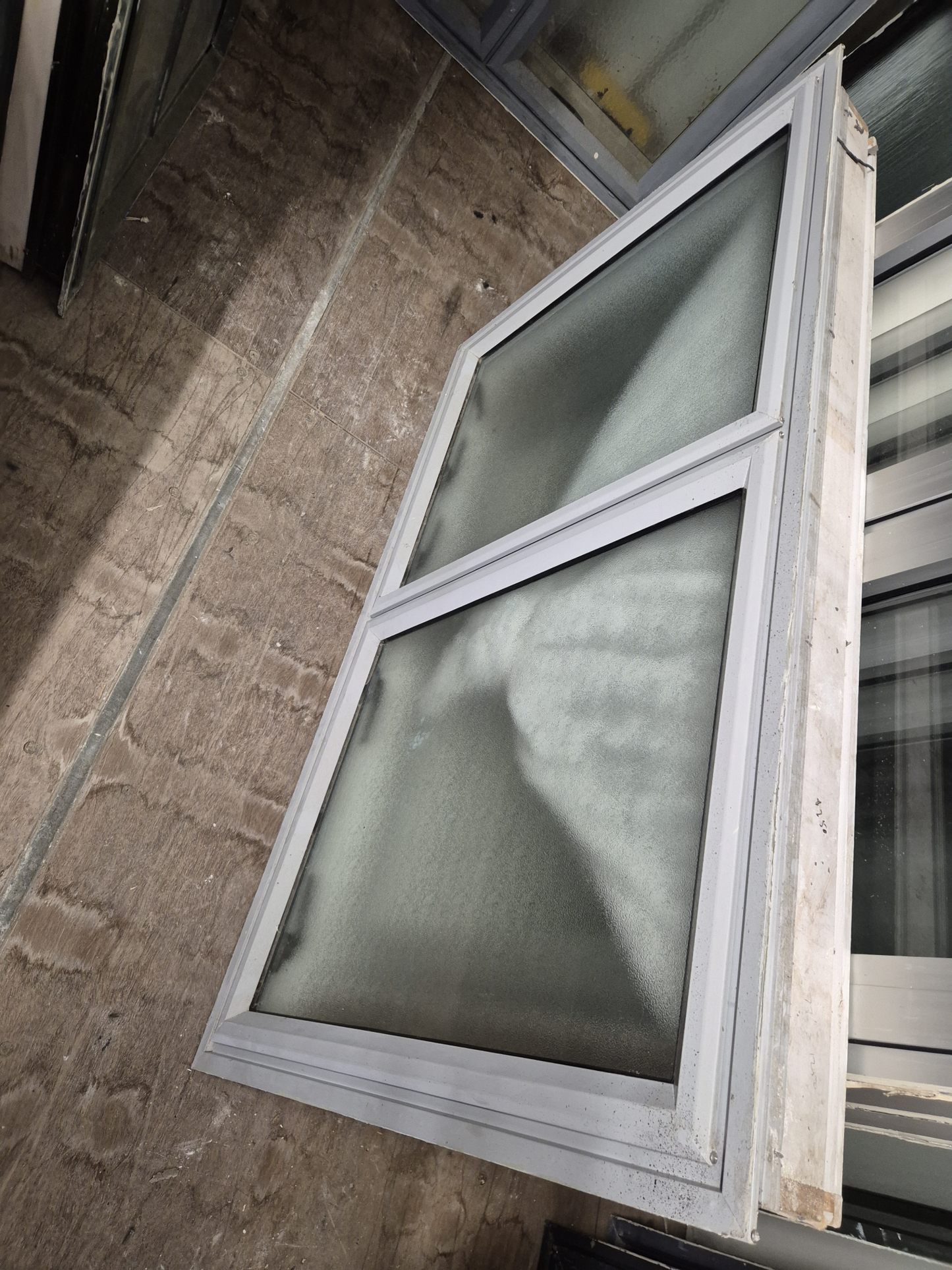Grey Aluminium Bathroom window, double opening 730 H x 1250 W #2098