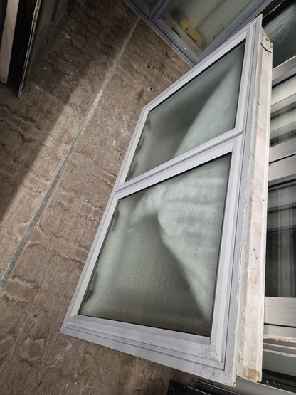 Grey Aluminium Bathroom window, double opening 730 H x 1250 W #2098