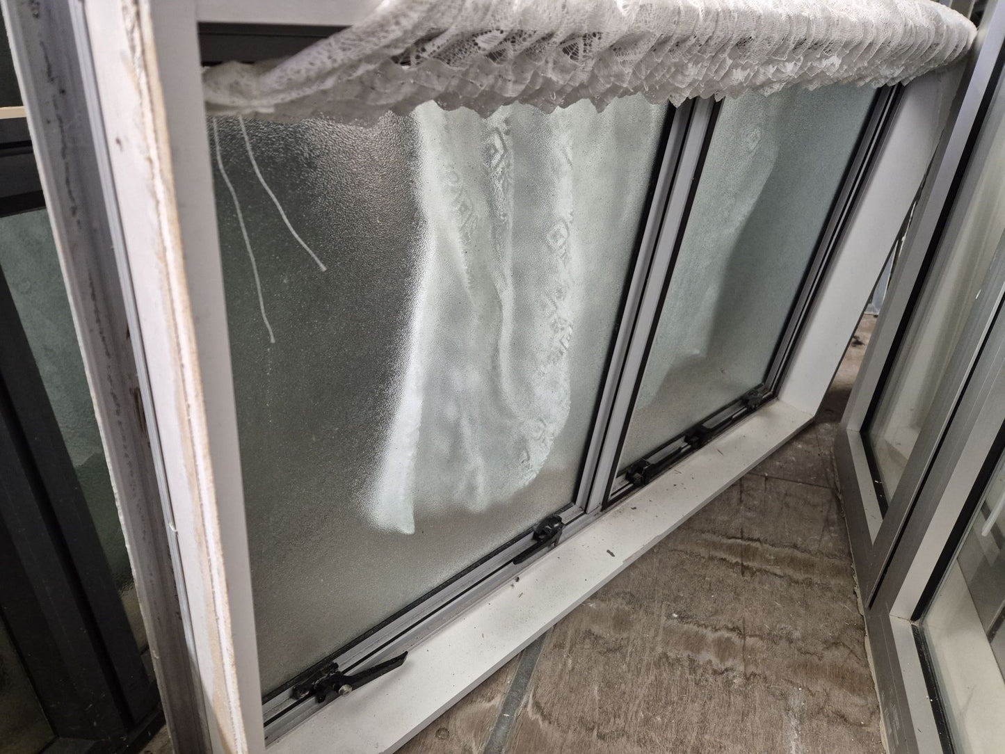 Grey Aluminium Bathroom window, double opening 730 H x 1250 W #2098