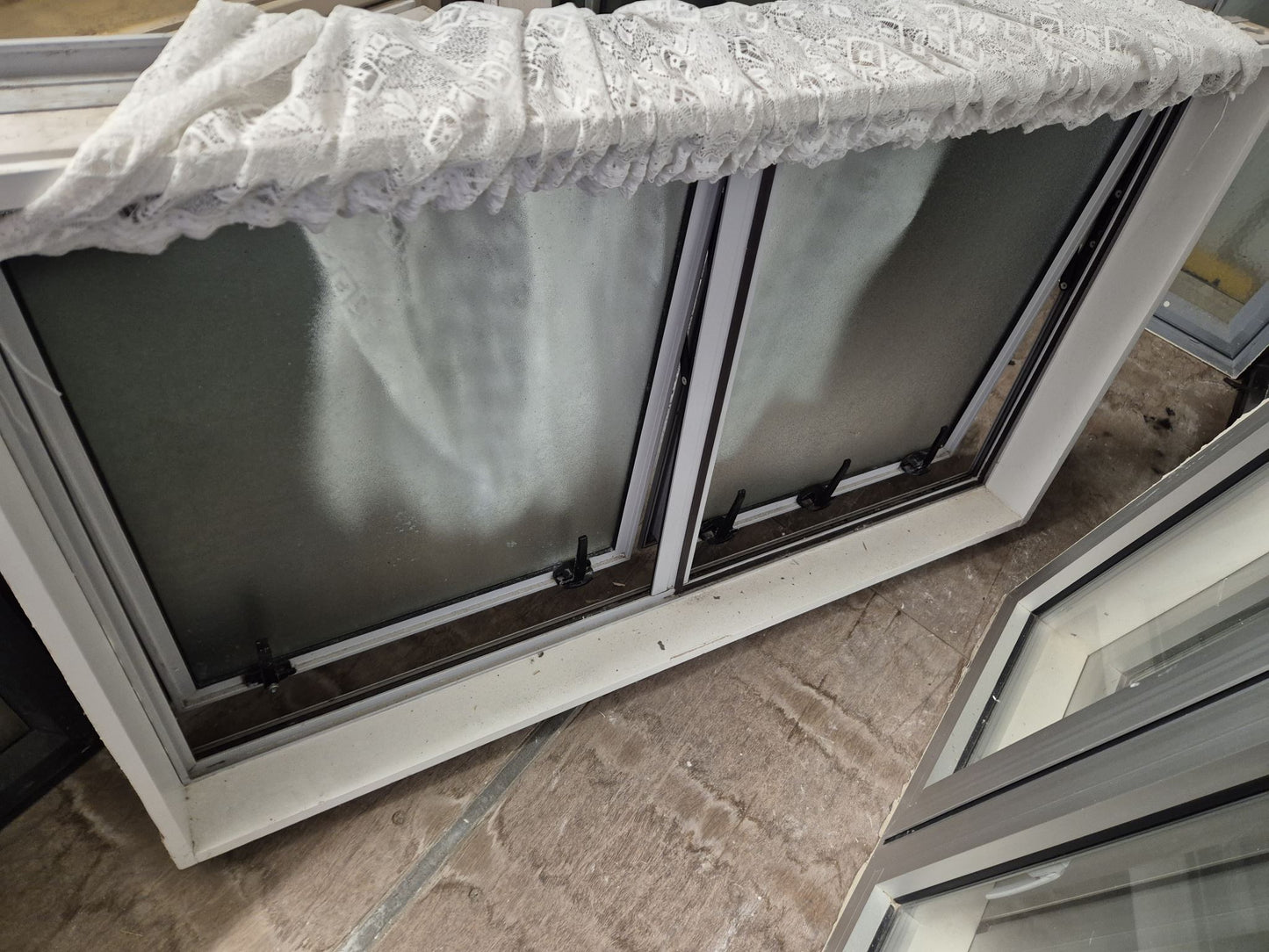 Grey Aluminium Bathroom window, double opening 730 H x 1250 W #2098