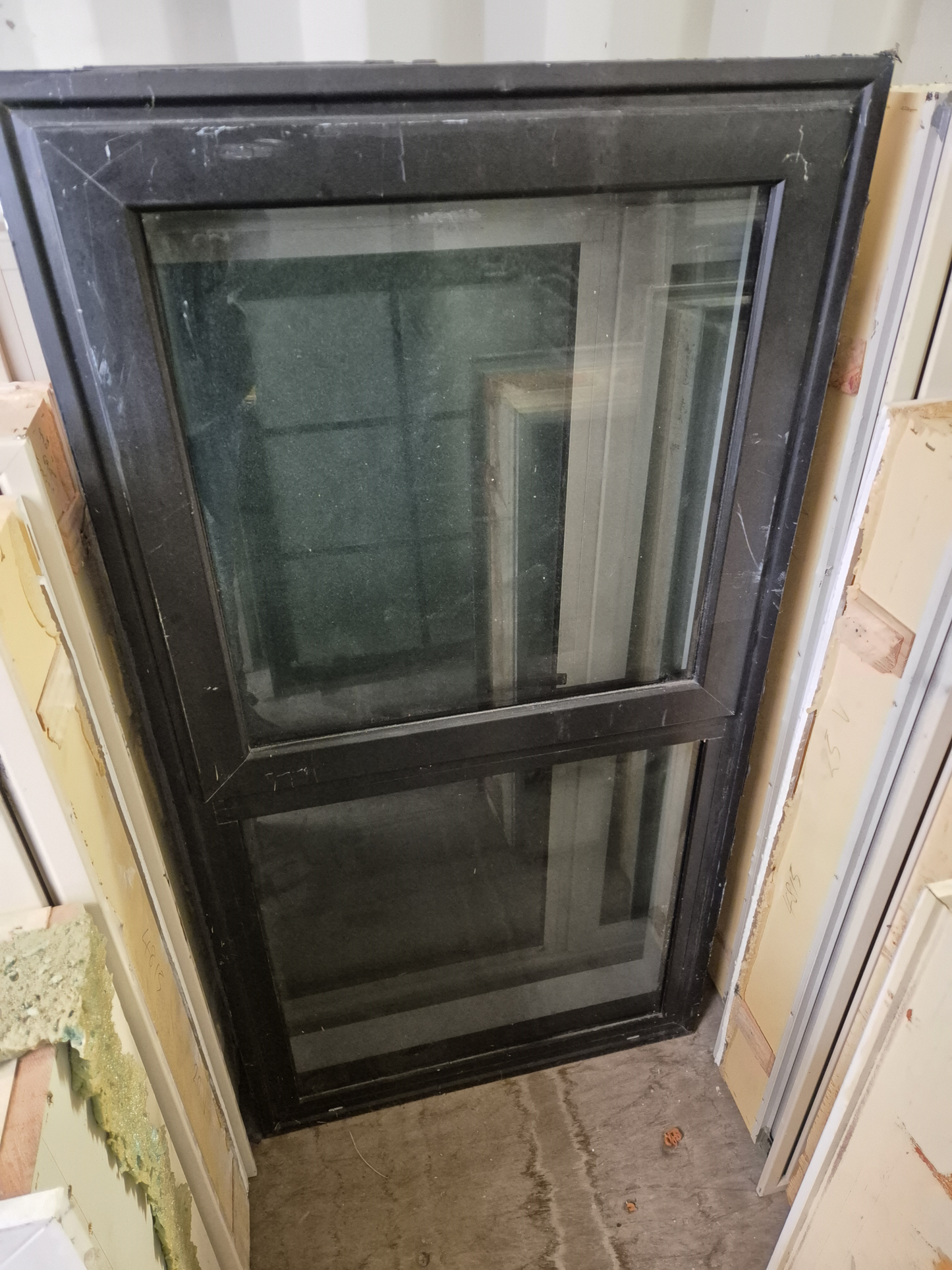 BLACK DOUBLE GLAZED aluminium window 1190 H x 600 W #2102