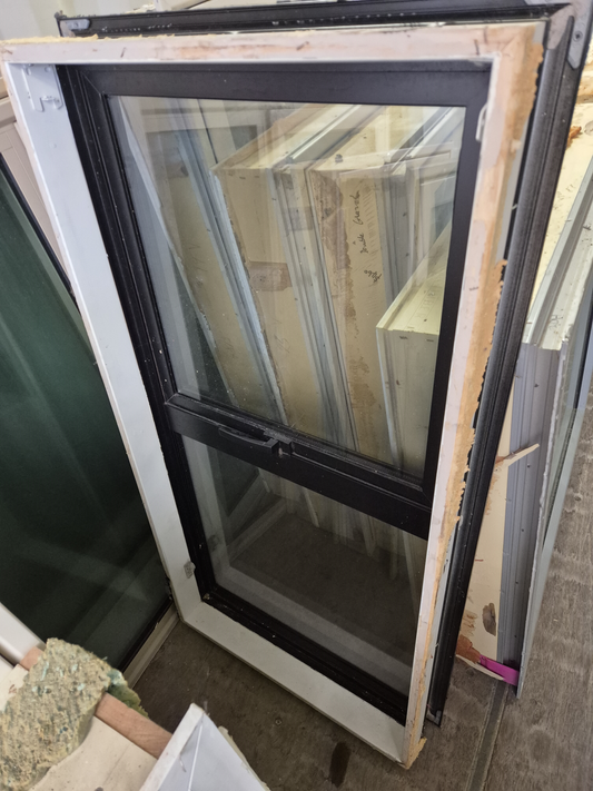 BLACK DOUBLE GLAZED aluminium window 1190 H x 600 W #2102