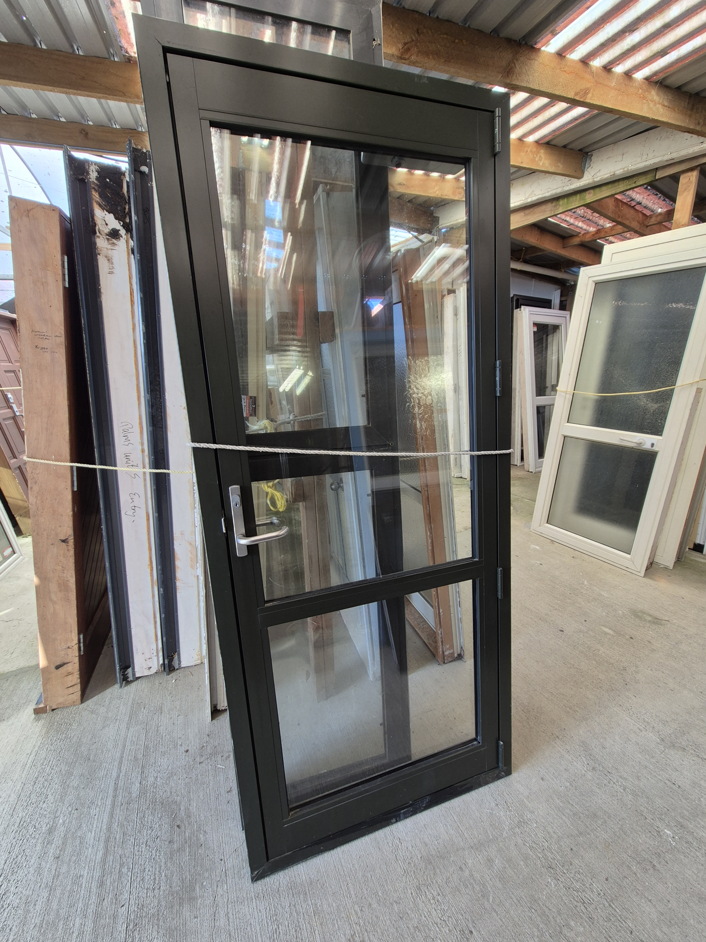 Double Glazed Karaka Green Door 2.1 H x 880 W #2093