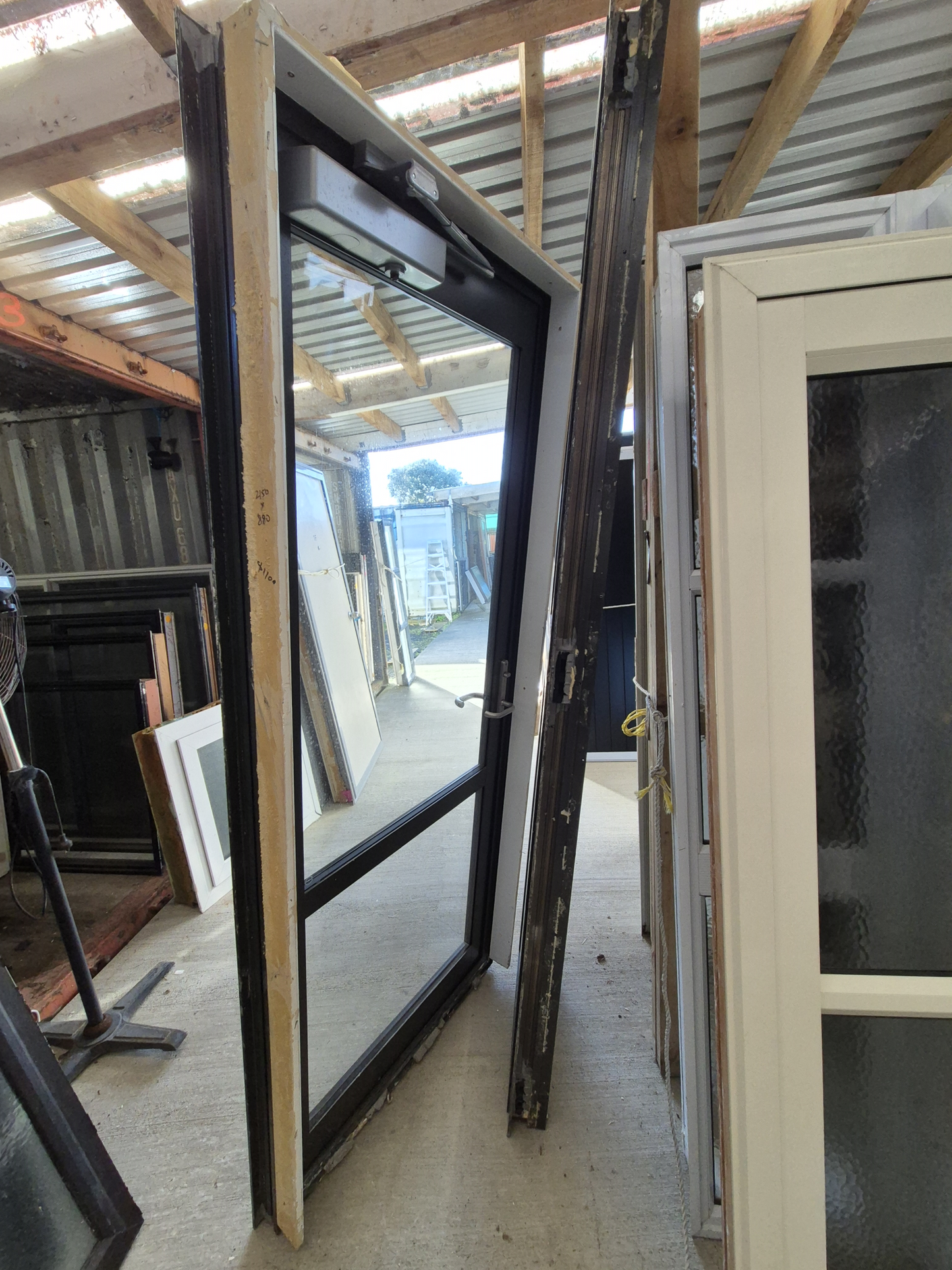 Double Glazed Karaka Green Door 2.1 H x 880 W #2093
