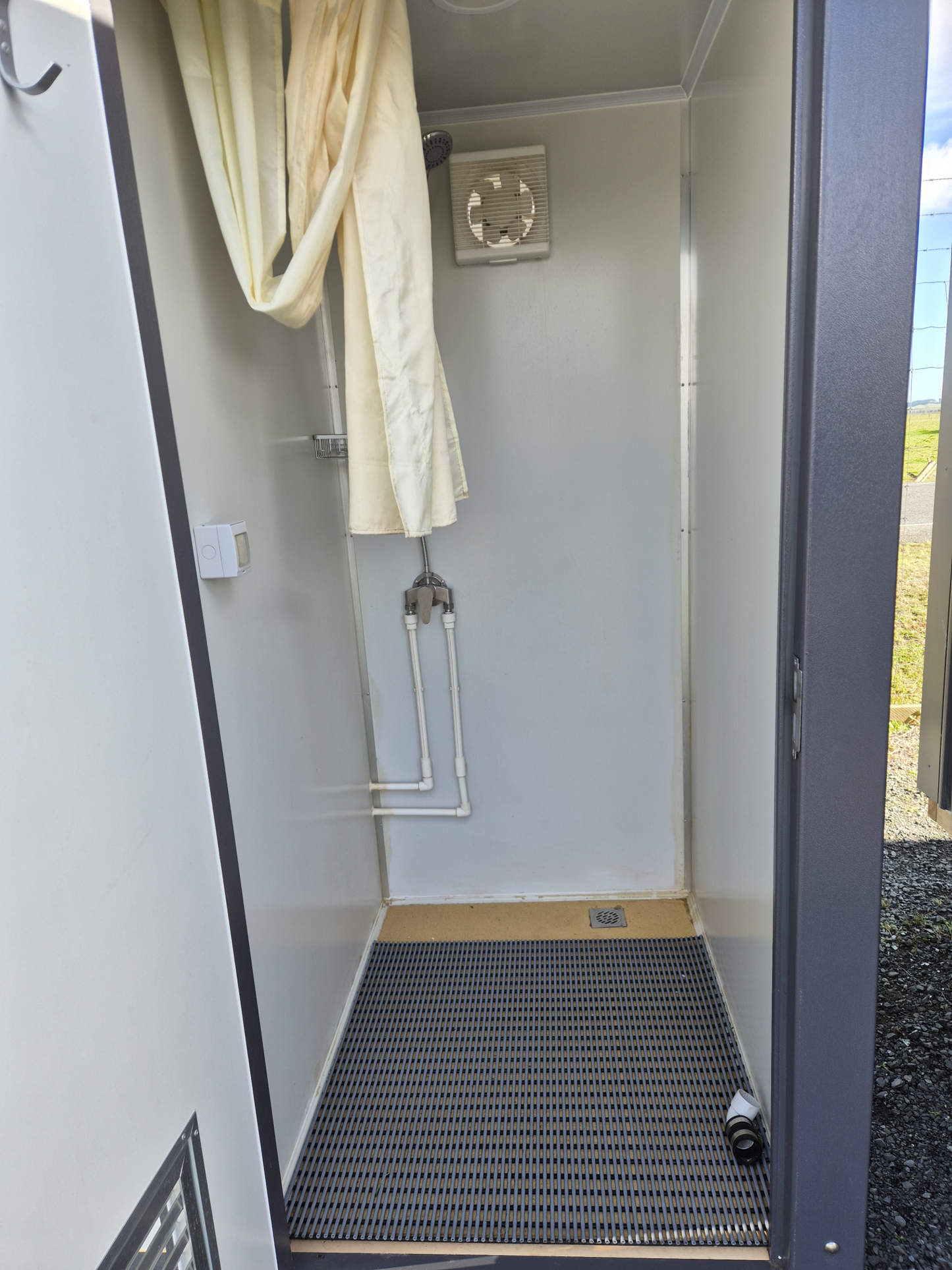 SHOWER BLOCKS - Side by side, wired & plumbed
