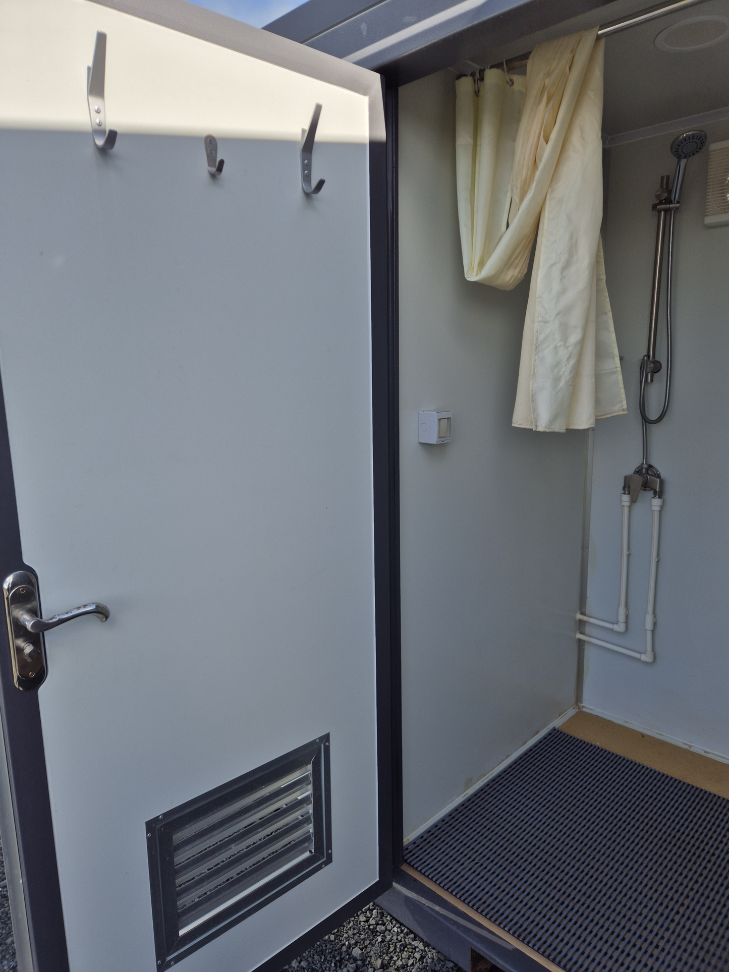 SHOWER BLOCKS - Side by side, wired & plumbed