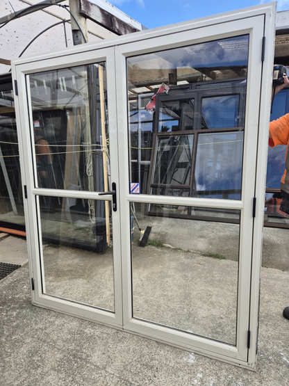 Cream Aluminium French Doors 2m H x 1.8W #2108