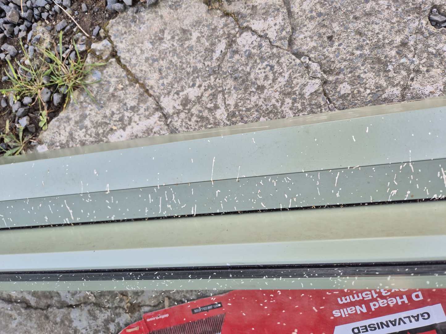 Mist Green Ranchslider with opening window 2m H x 2.4 W #2400