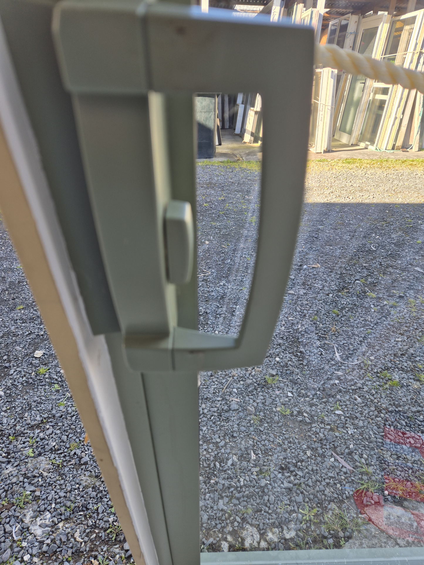 Mist Green Ranchslider with opening window 2m H x 2.4 W #2400