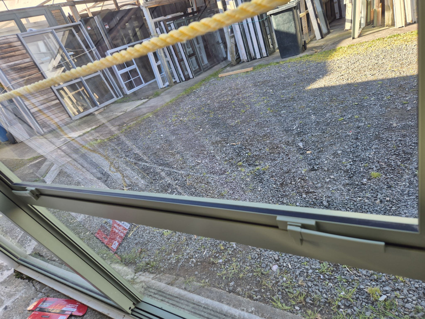 Mist Green Ranchslider with opening window 2m H x 2.4 W #2400