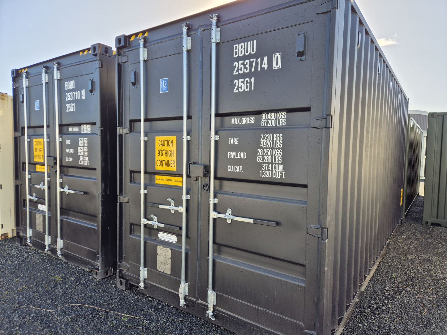 NEW/ 1 TRIP, HIGH CUBE, BLACK 20ft Shipping Container