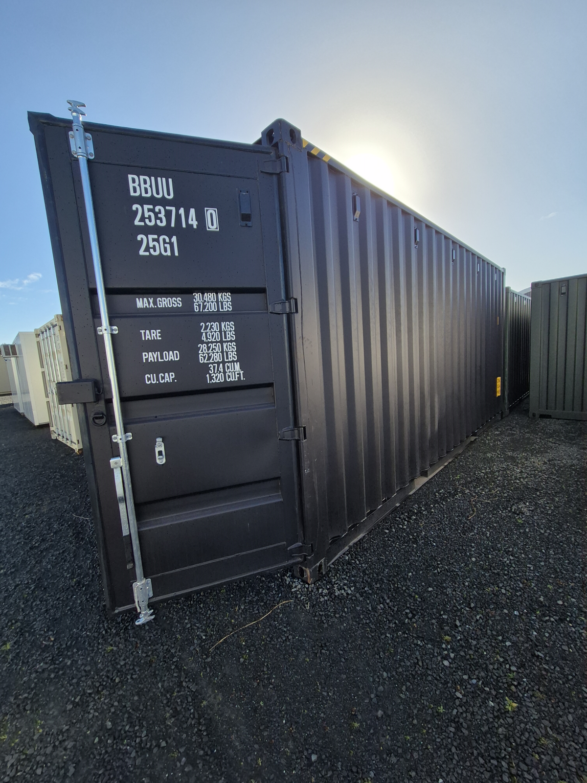 NEW/ 1 TRIP, HIGH CUBE, BLACK 20ft Shipping Container