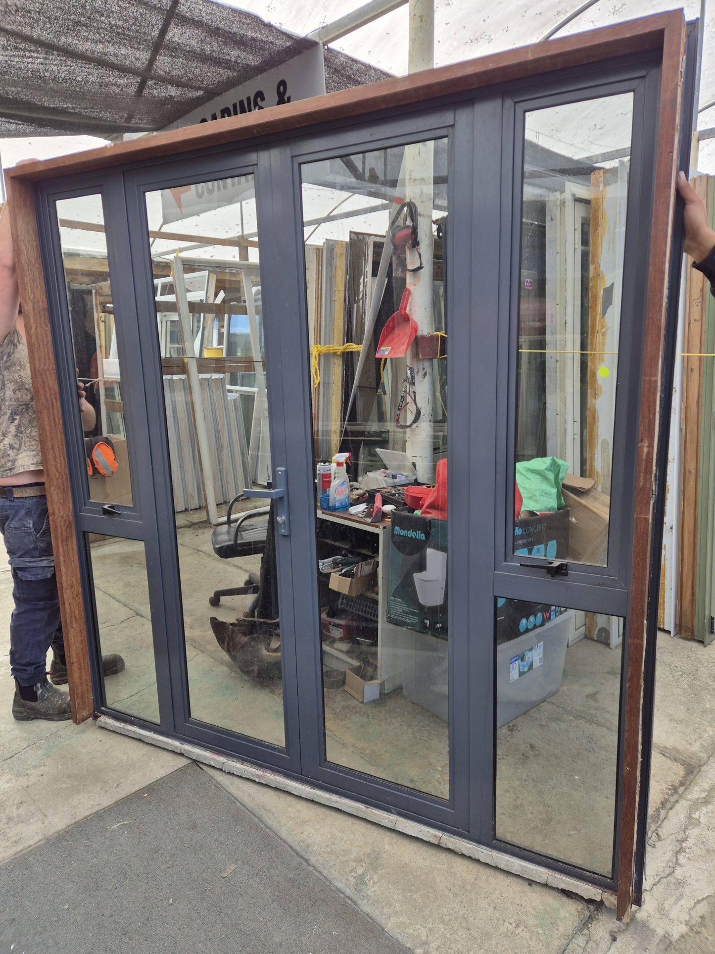 French Doors with opening windows 2035 H x 2000 W #2405