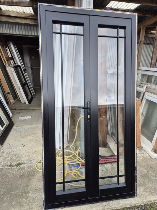 Black Double Entrance Doors 2050 H x 1020 W matching joinery listed #2406