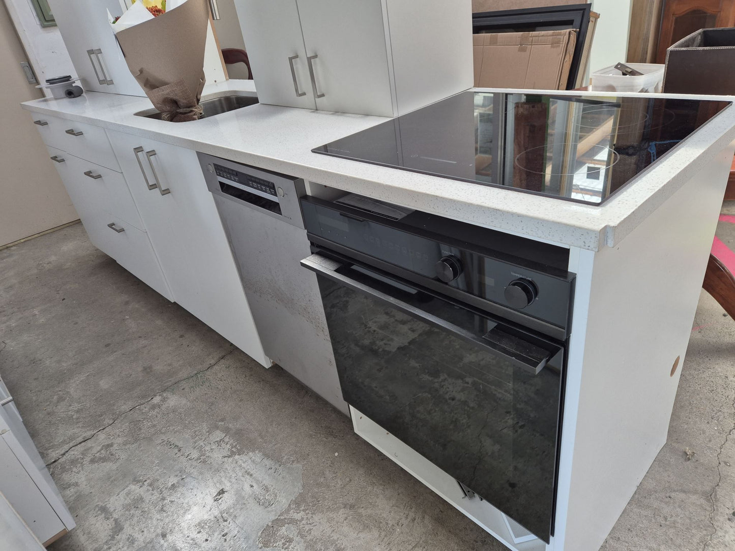 Galley style, Engineered Stone Benchtops with NEW F&P Oven & Cooktop