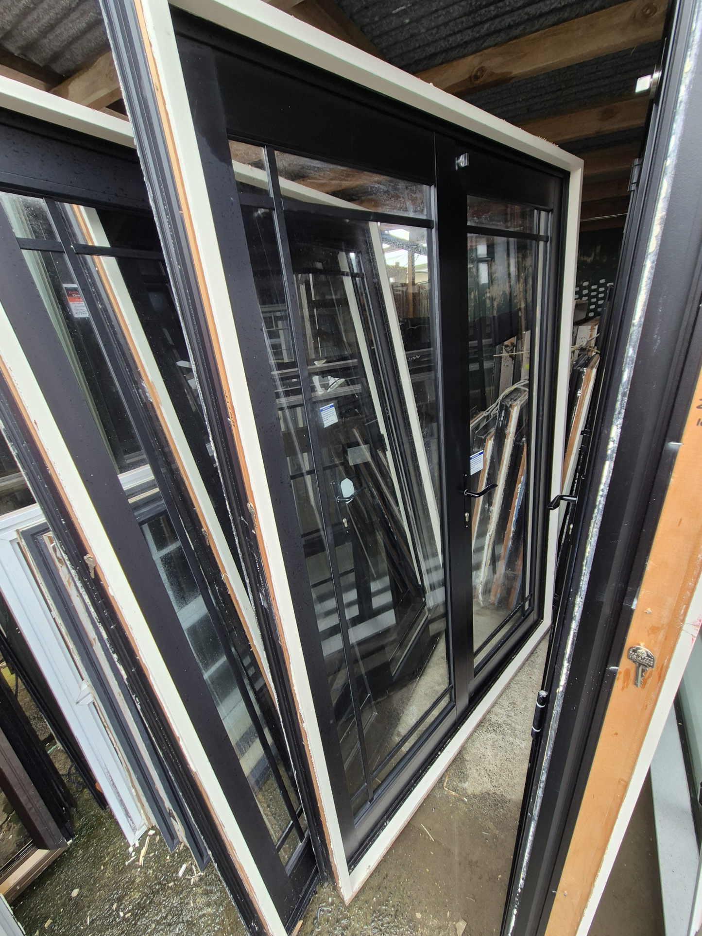 BLACK FRENCH DOORS 1.5W #2409 - see matching joinery also