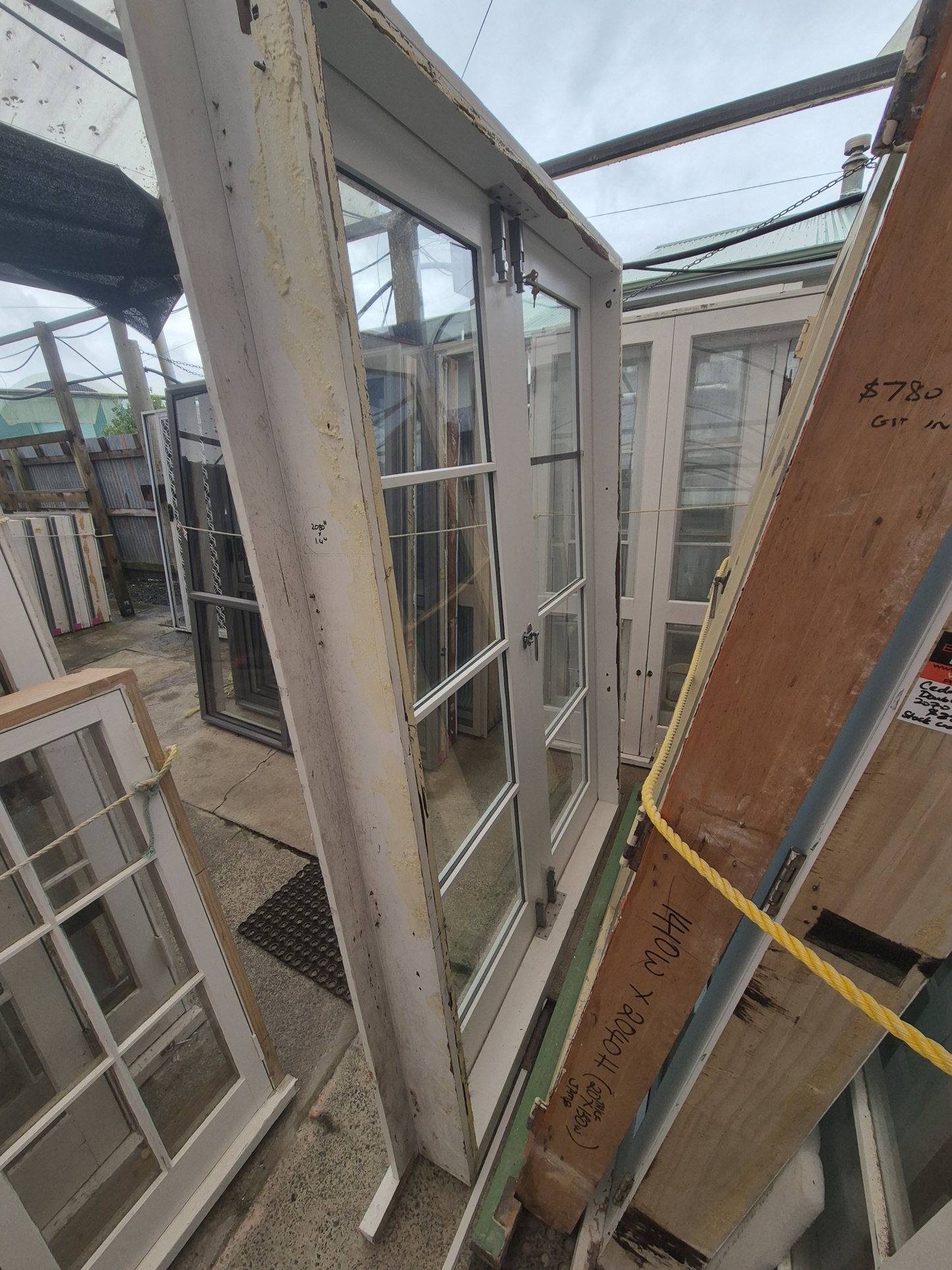 DOUBLE GLAZED CEDAR FRENCH DOORS 2080 x 1400 #2411