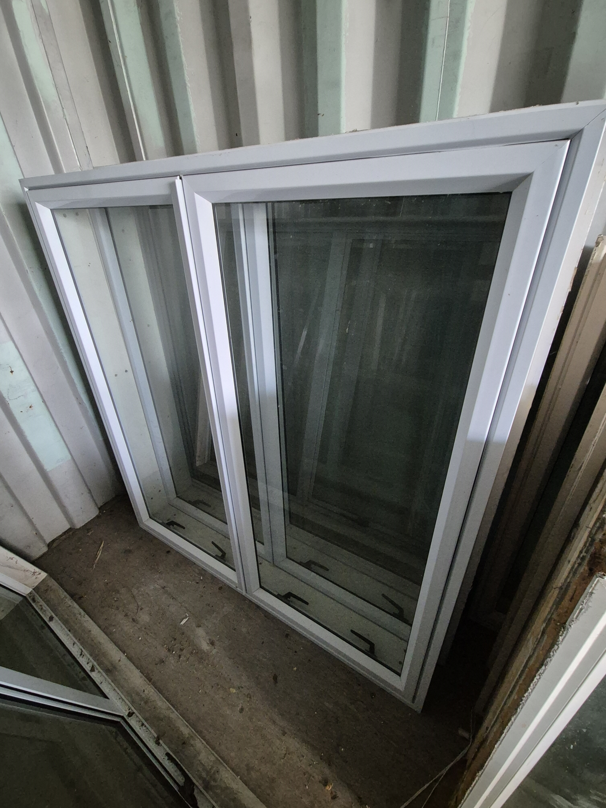 White Aluminium window 1370 H x 1330 W  V.gd cond #2414