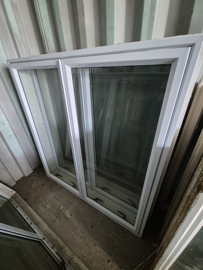 White Aluminium window 1370 H x 1330 W  V.gd cond #2414
