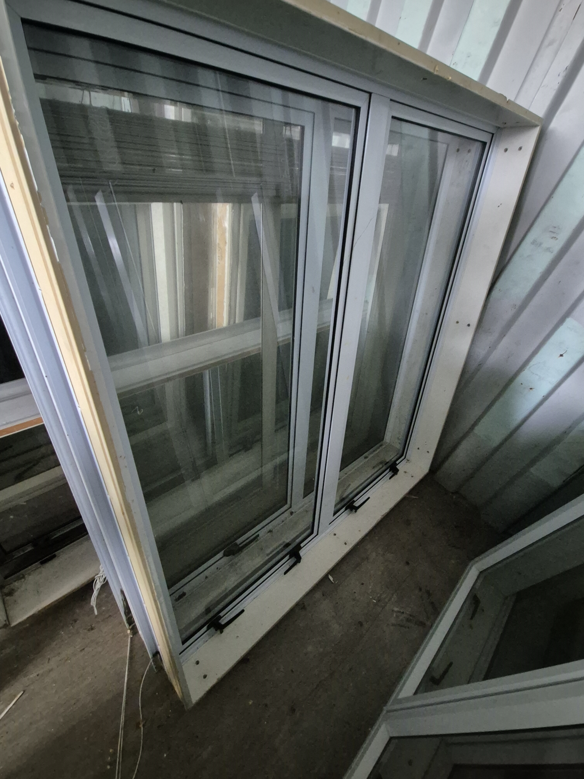 White Aluminium window 1370 H x 1330 W  V.gd cond #2414