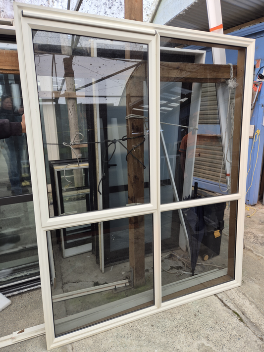 Cream Aluminium window 2m H x 1.6 W #2417