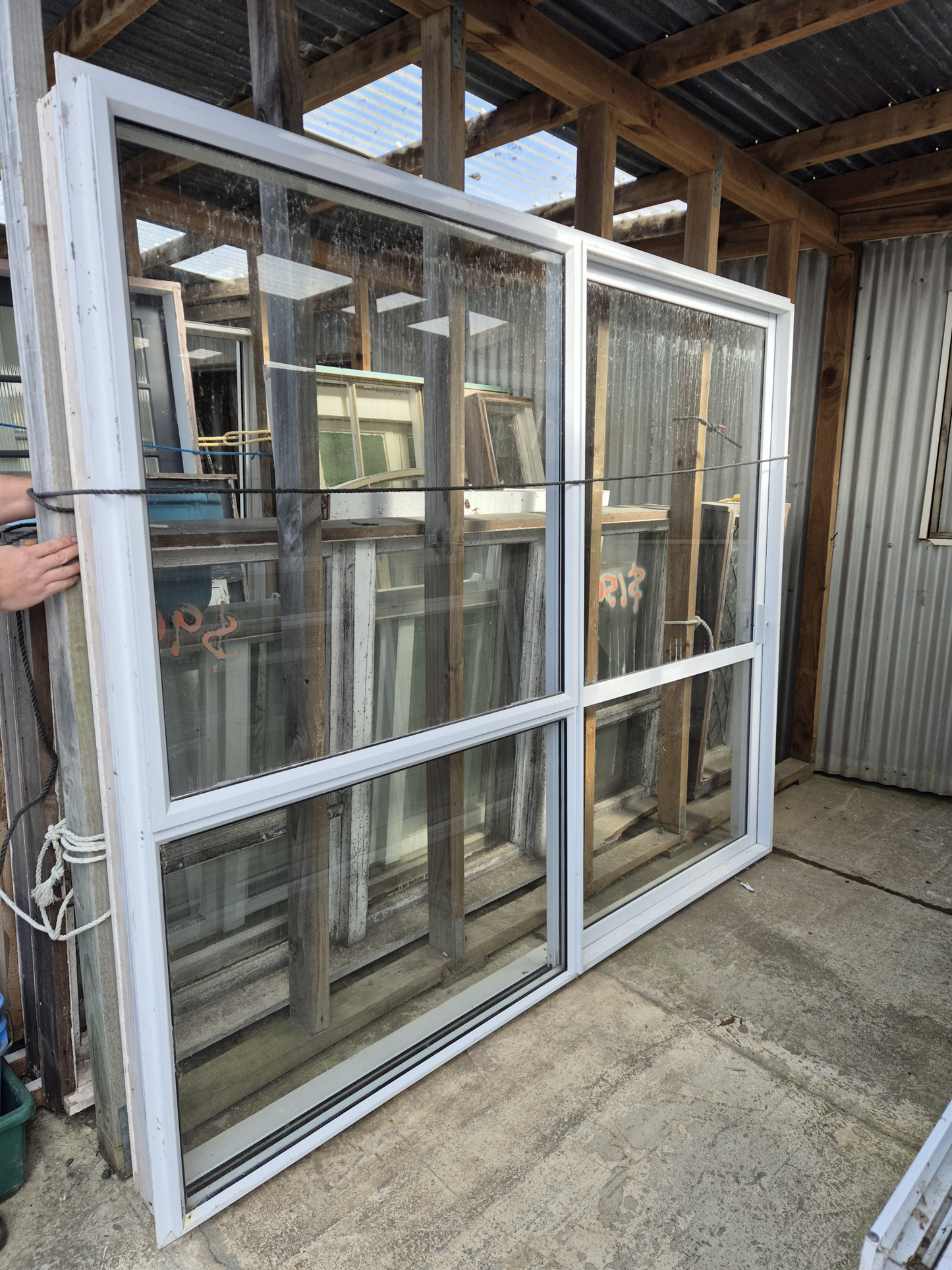 White Ranchslider w opening window 2 H x 2.4 W #2425