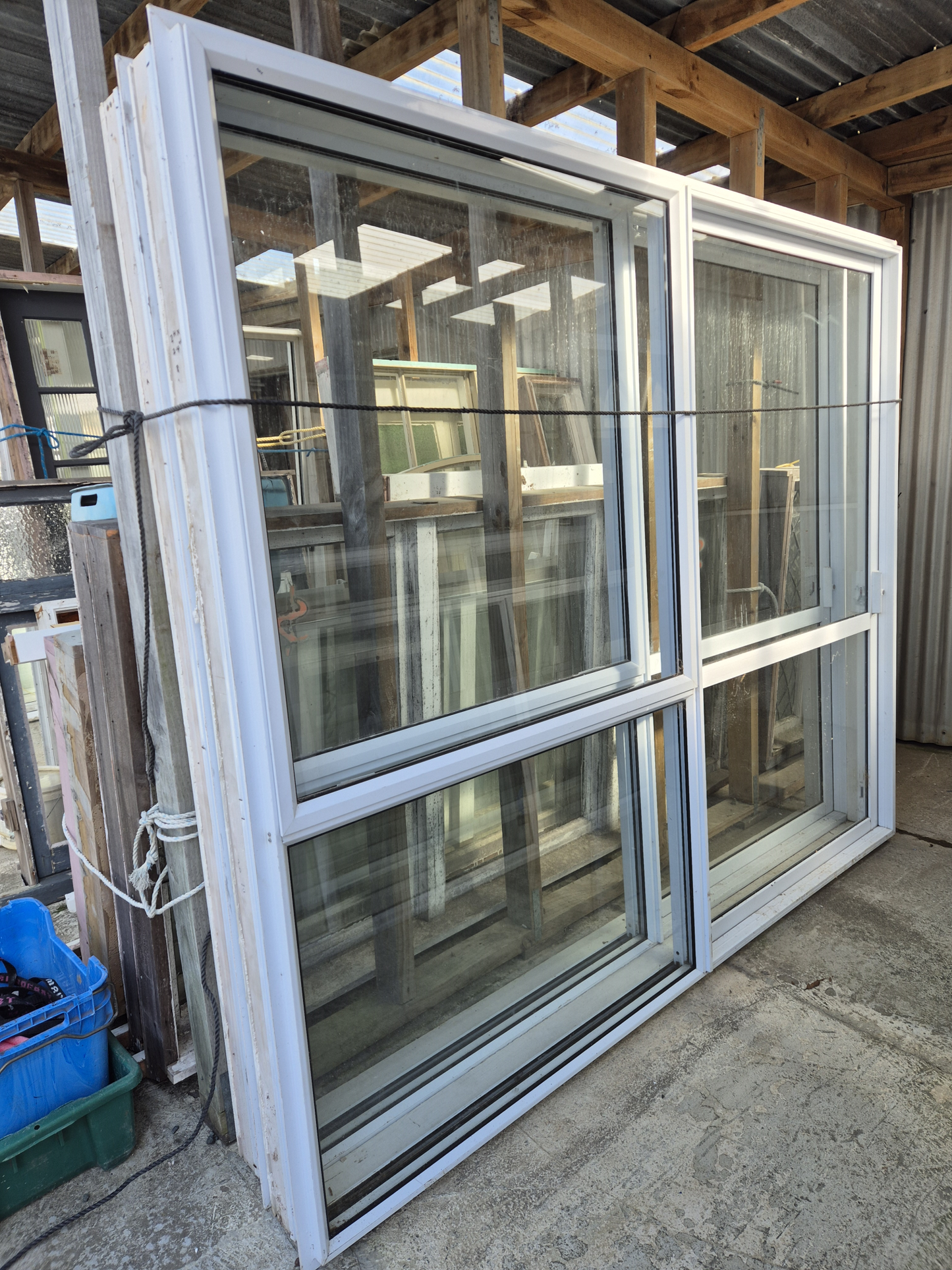 White Ranchslider w opening window 2 H x 2.4 W #2425
