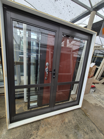 Ironsand Aluminium French Doors 2H x 1.8W #2428 (2 available & matching joinery