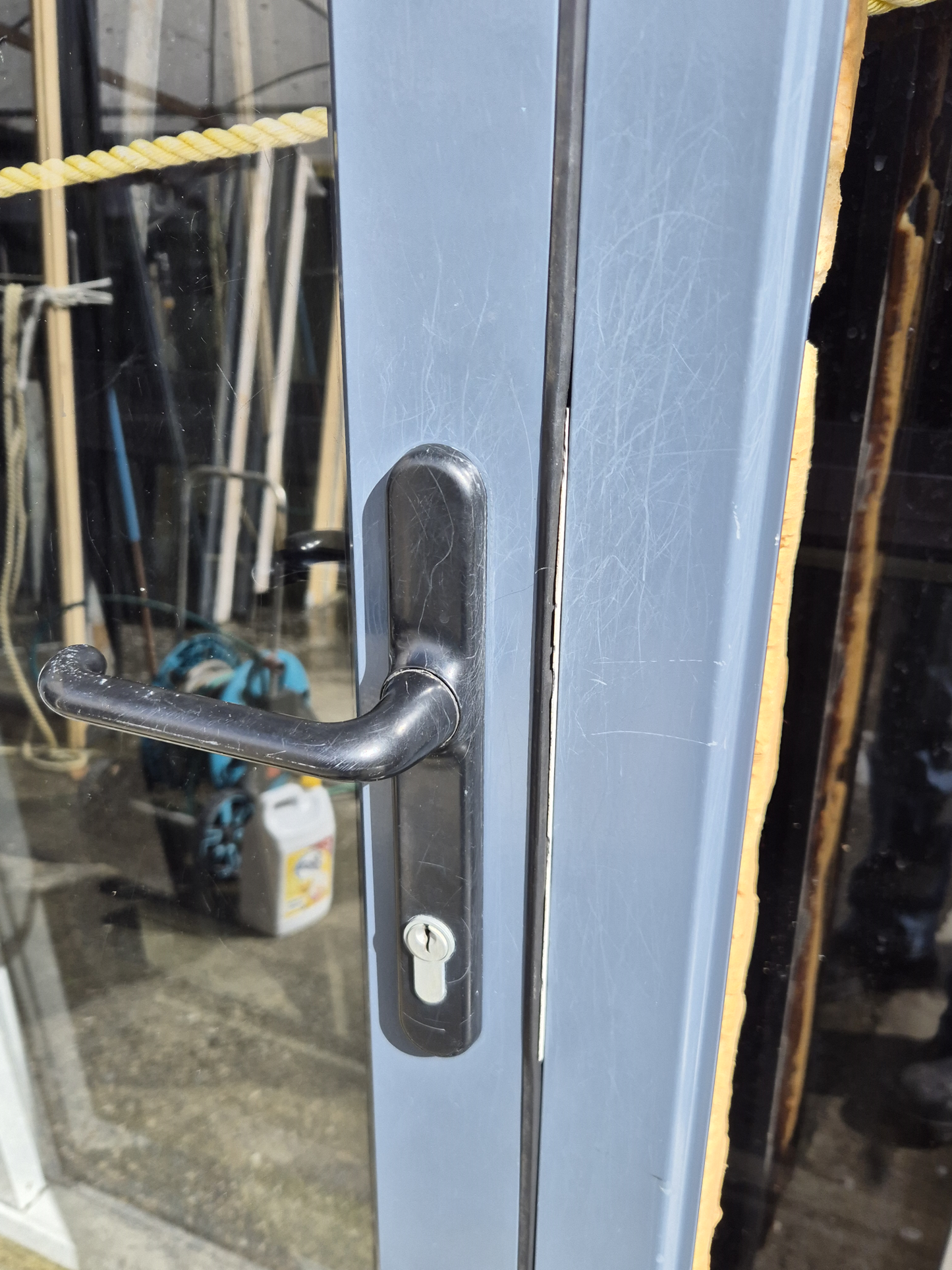 Denim Blue Trifold Door with outside access 2 H x 2.4W #2431