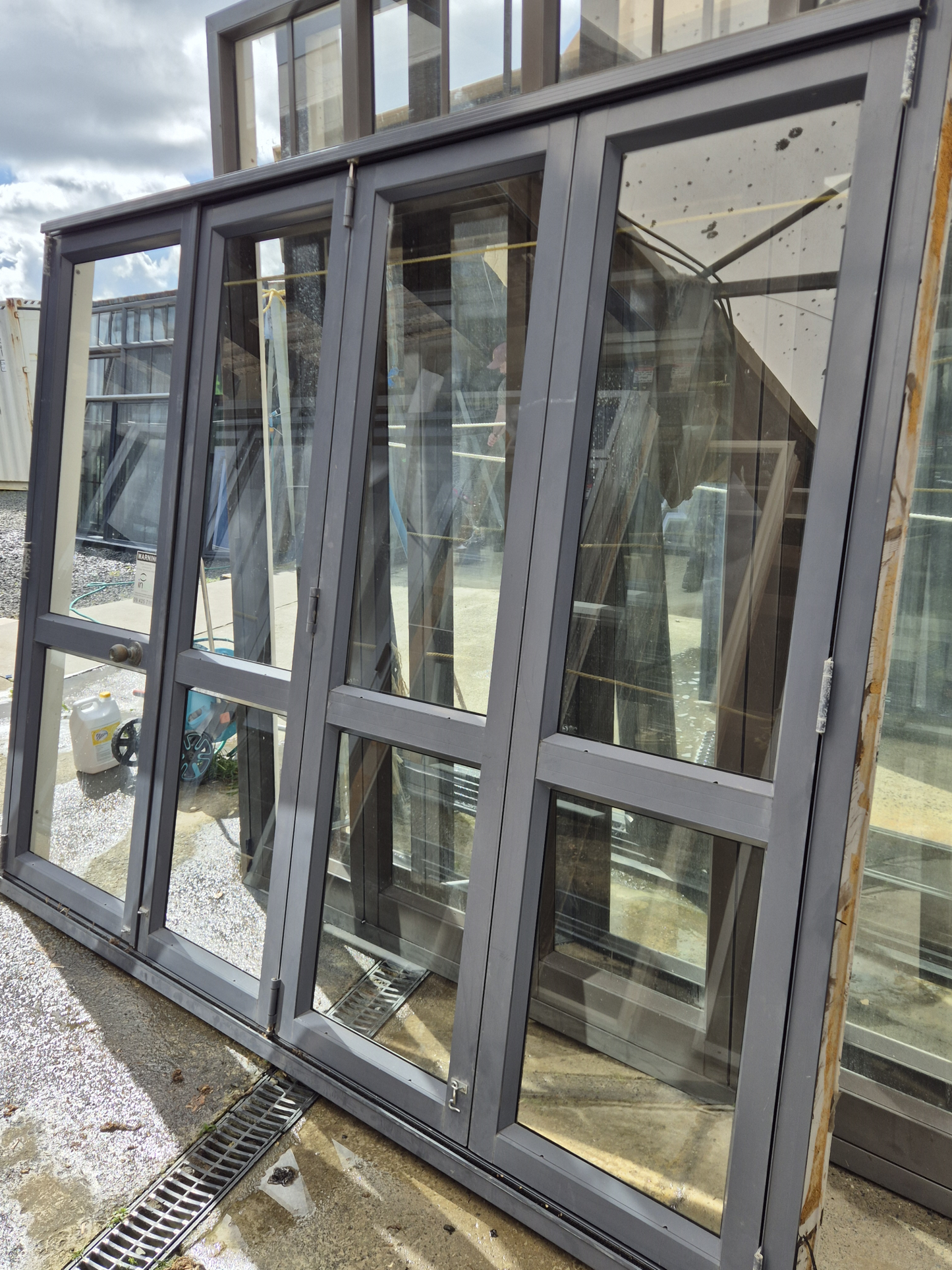 Denim Blue Bifolding door with outside access 2 H x 2.6W #2440