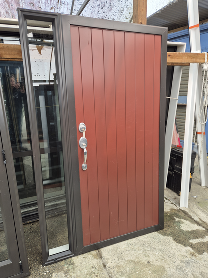 Exterior door with sidelight 2 H x 1.23 W Ironsand frame #2435