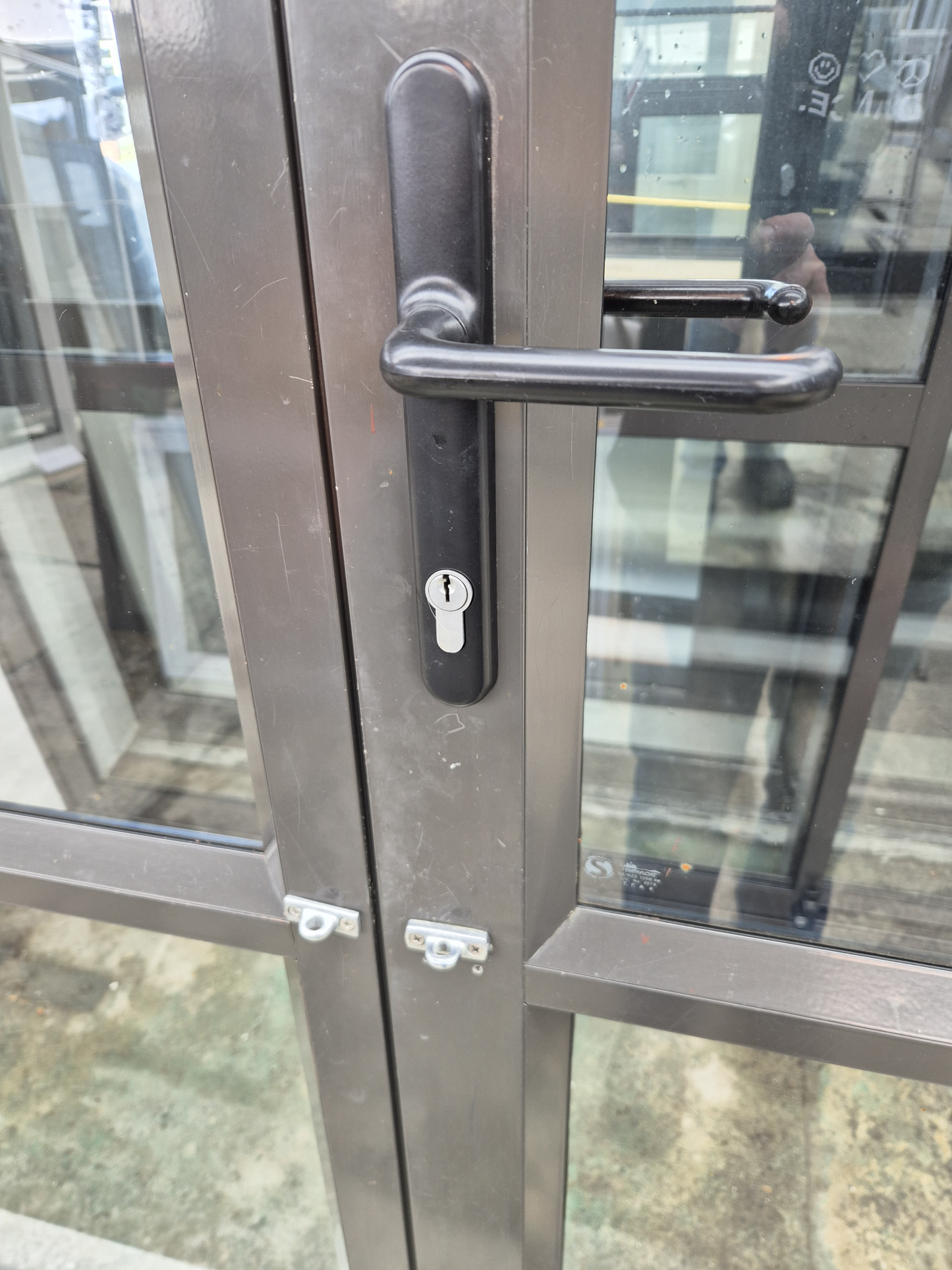 Ironsand Aluminium French Doors 2H x 1.8W #2428 (2 available & matching joinery