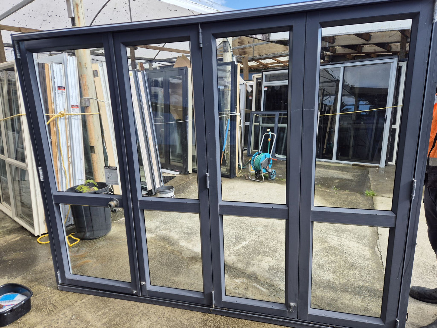 Denim Blue Bifolding door with outside access 2 H x 2.6W #2440