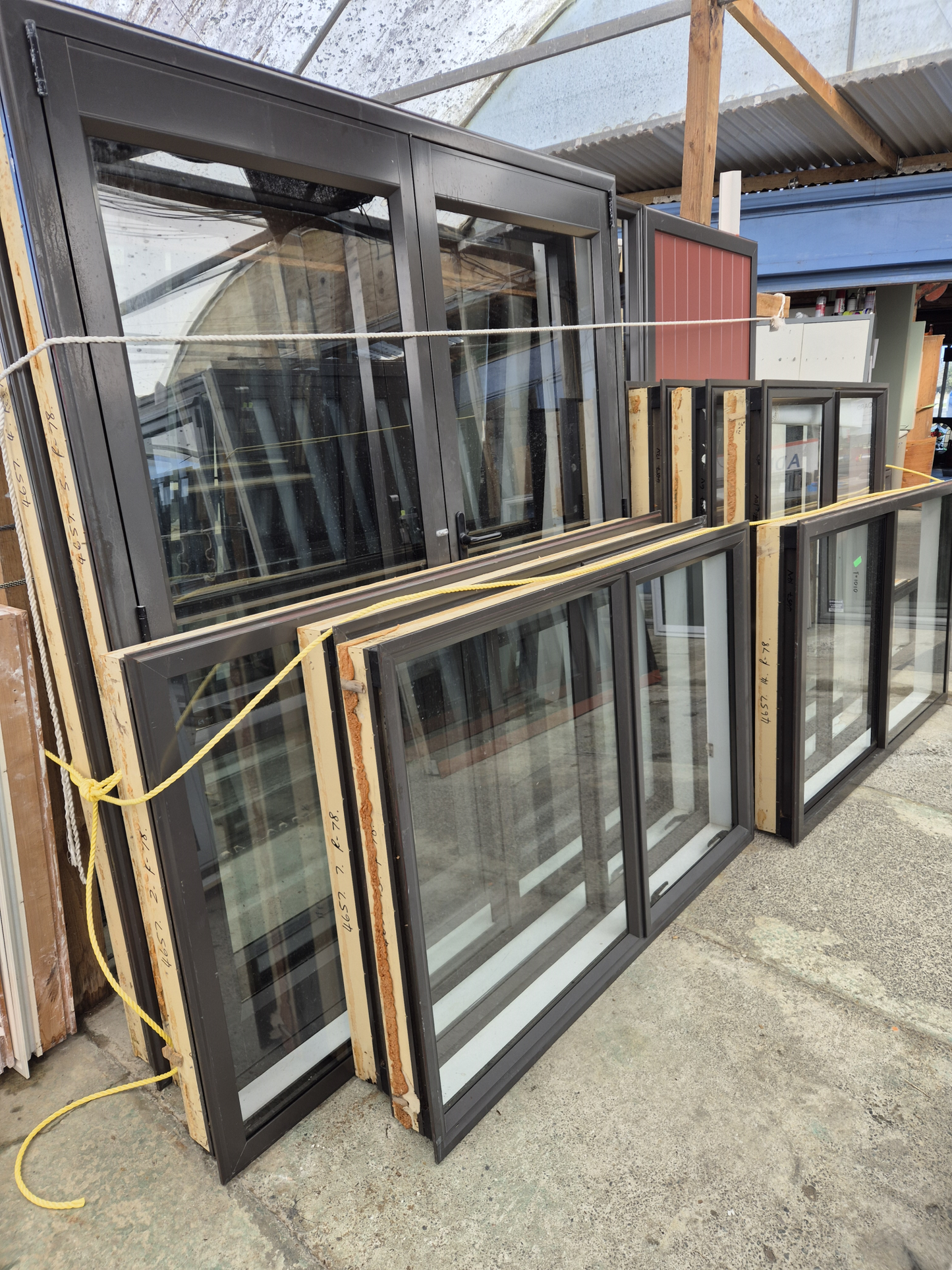 Ironsand Aluminium French Doors 2H x 1.8W #2428 (2 available & matching joinery