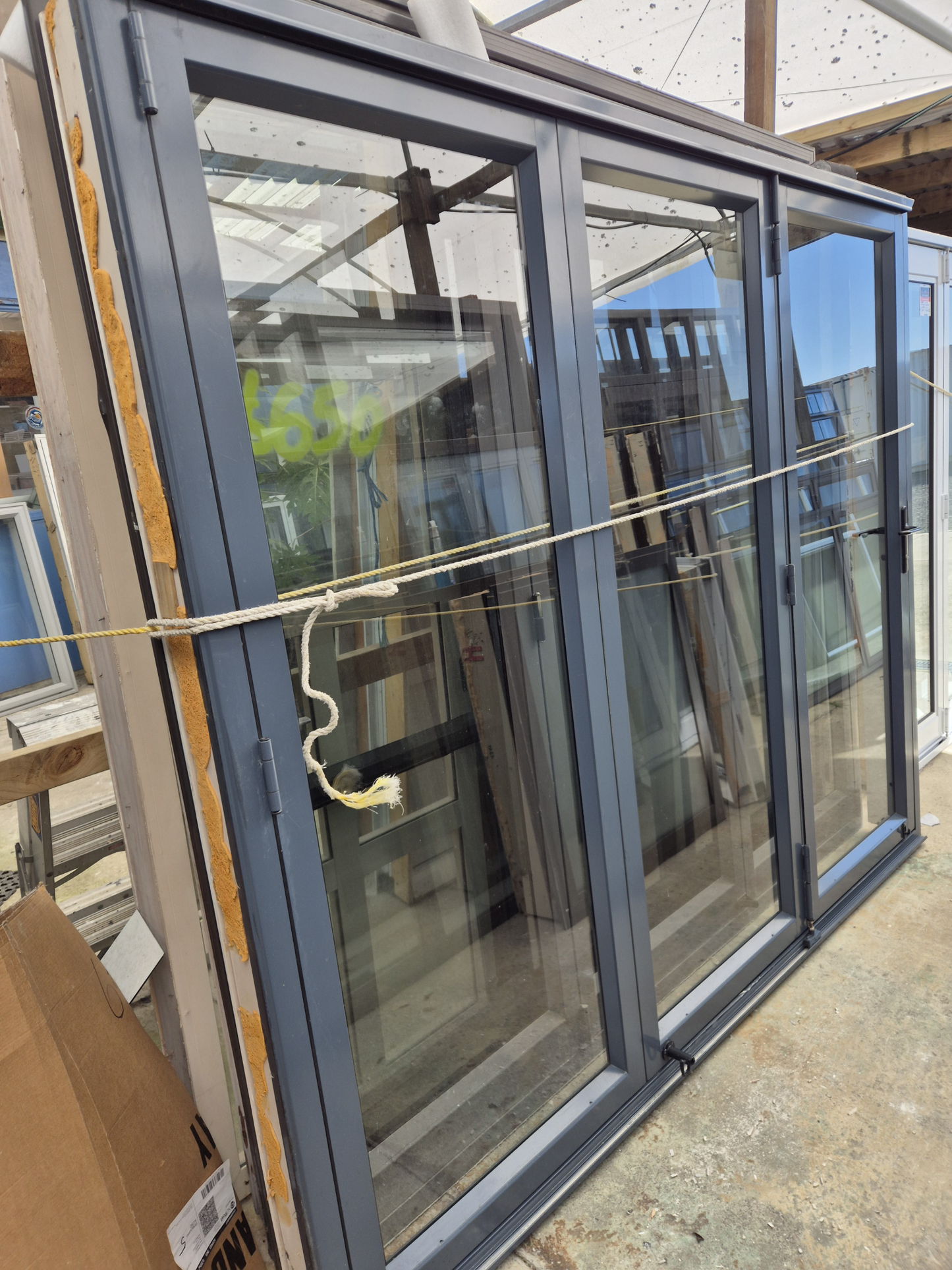 Denim Blue Trifold Door with outside access 2 H x 2.4W #2431