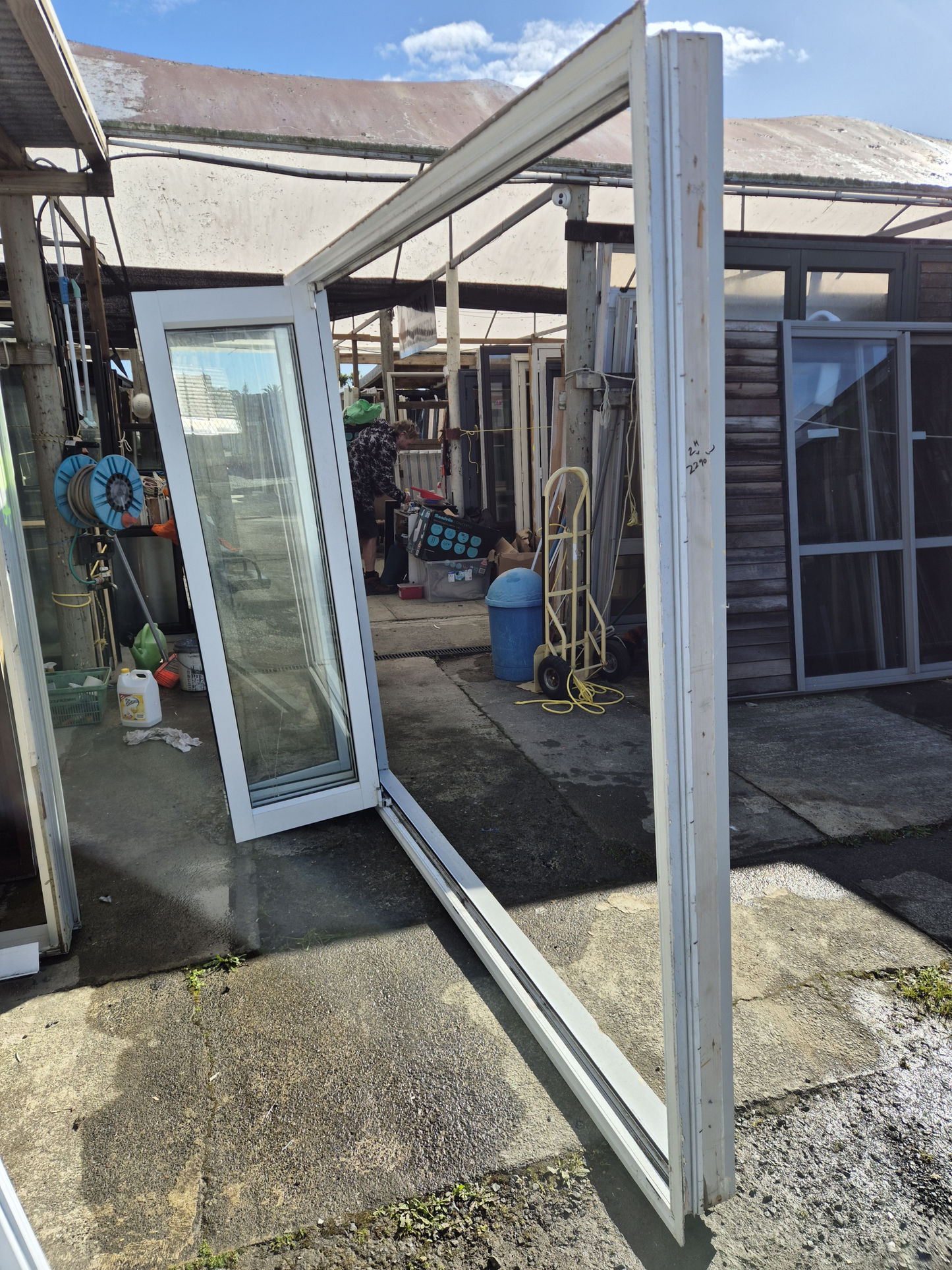 White Bifolding door 2 H x 2.3 W #2441