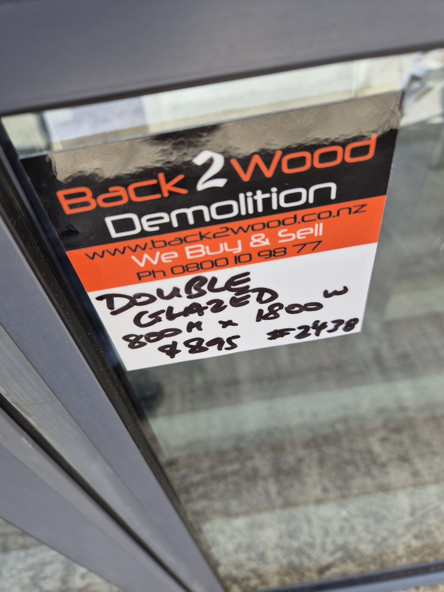 Double Glazed Aluminium Window 800 H x 1800 W #2438 see matching joinery