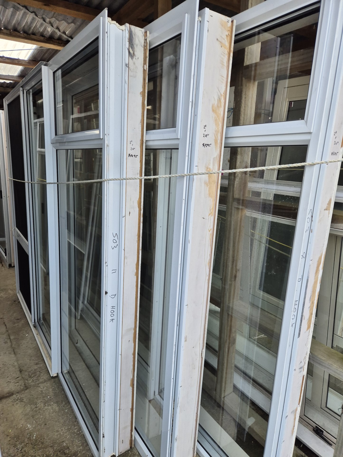 White Ranchslider with opening window 2 H x 1.6 W #2448- see matching joinery