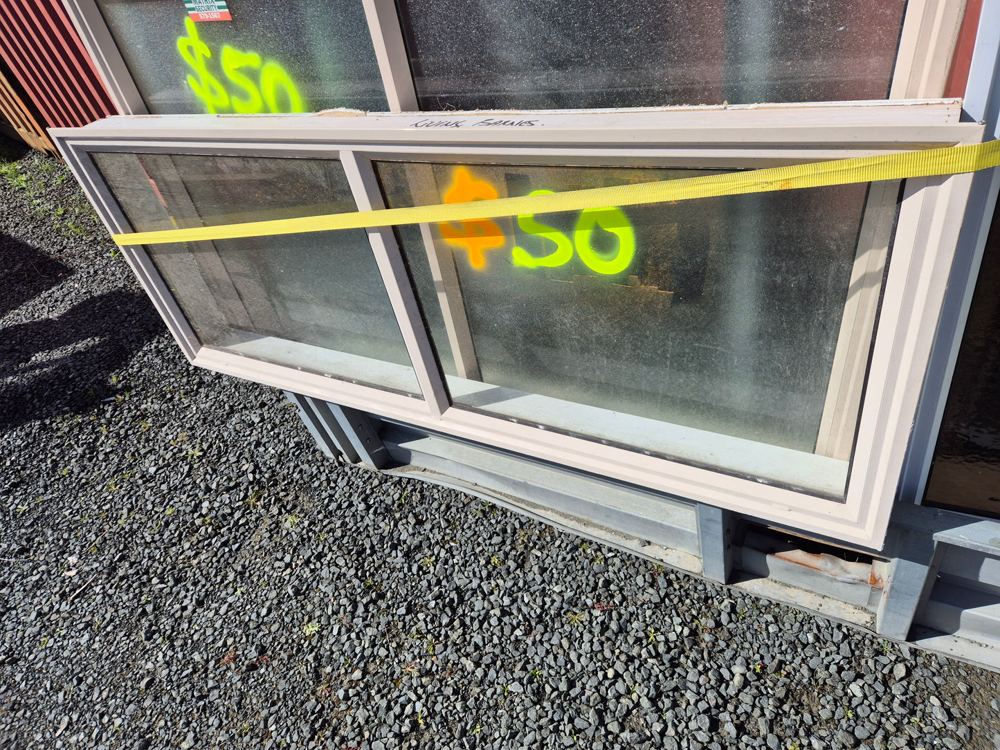 Aluminium window approx 600 H x 1600 W