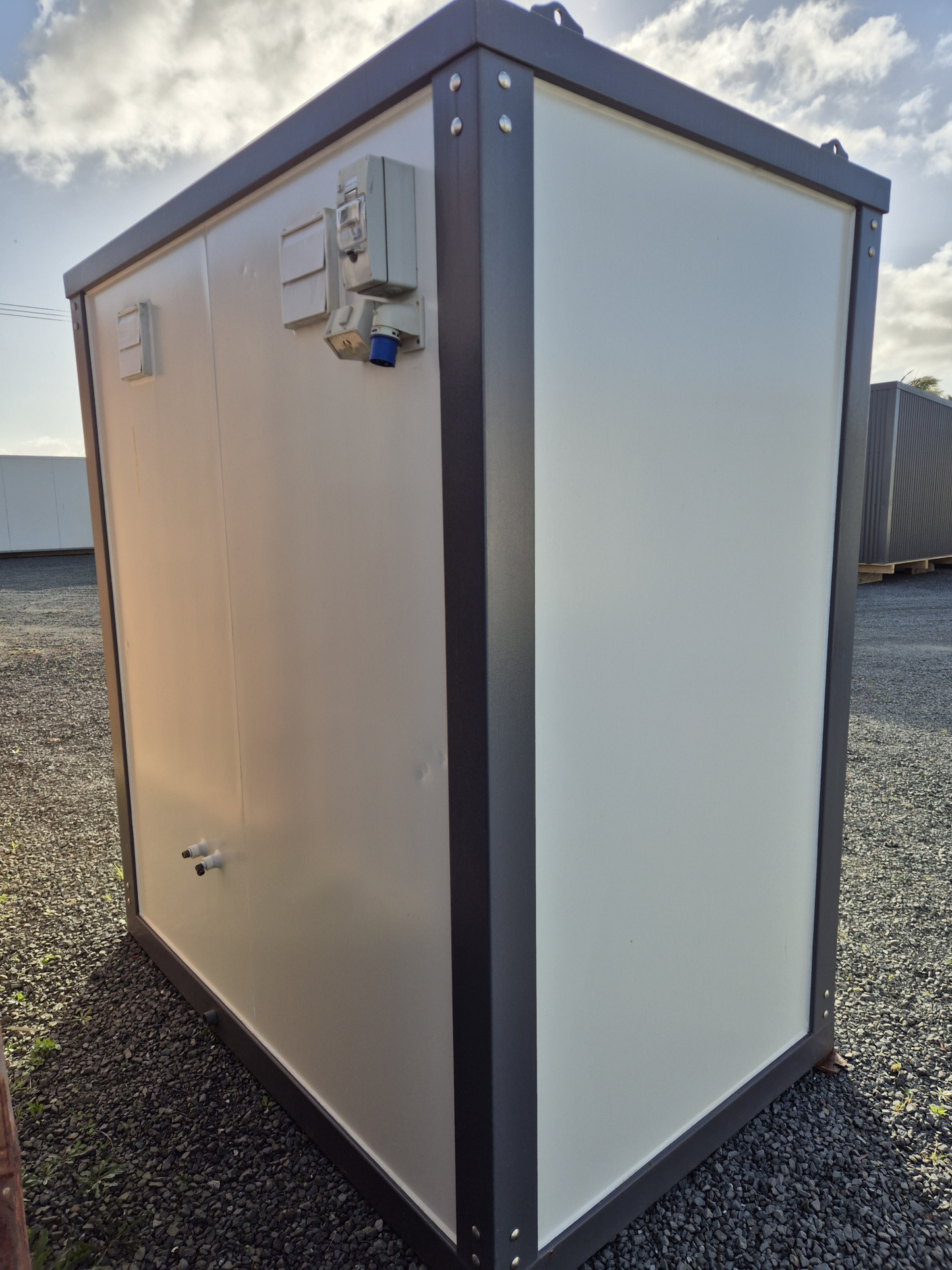 SHOWER BLOCK - Side by side, wired & plumbed
