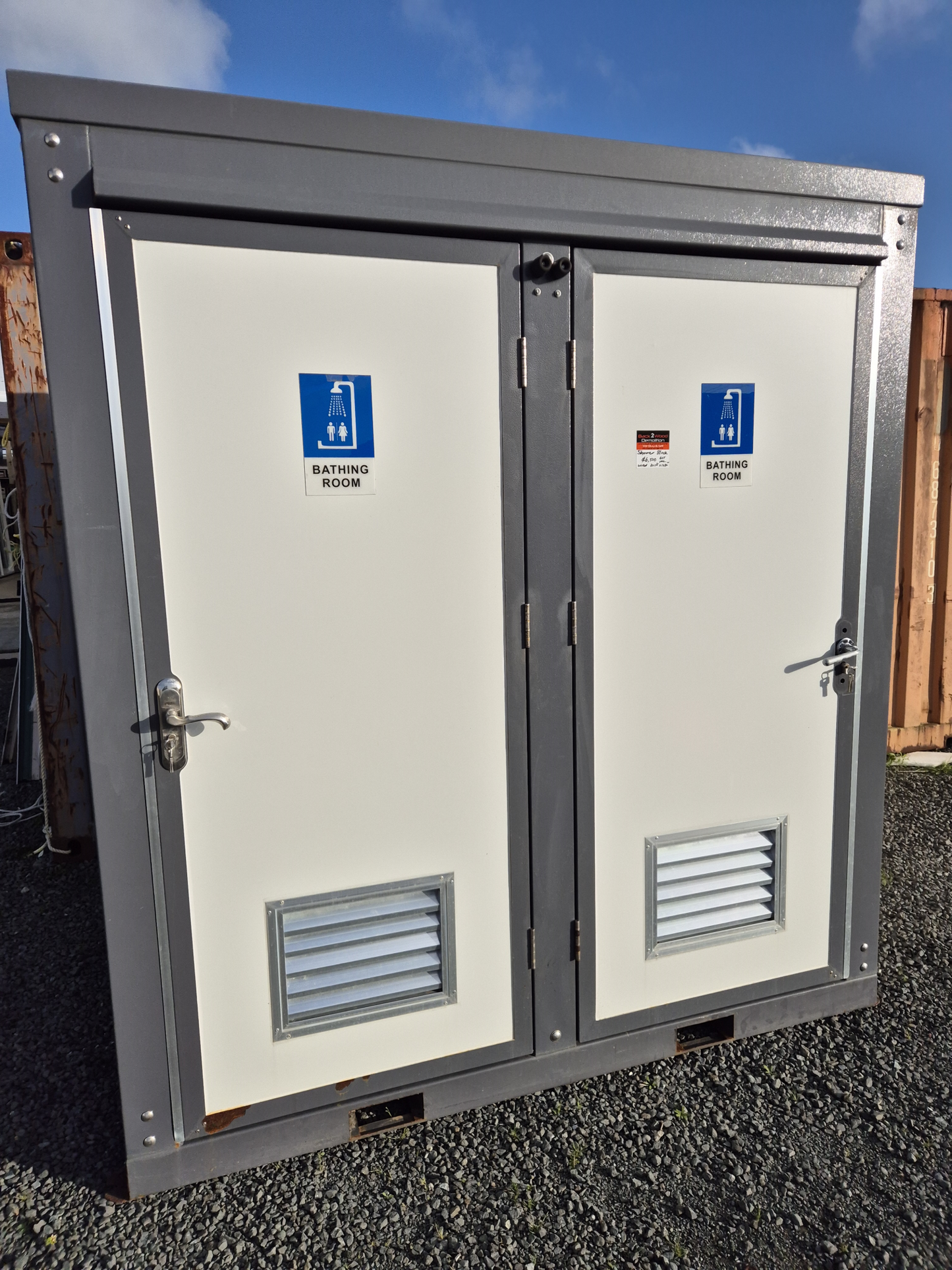 SHOWER BLOCK - Side by side, wired & plumbed