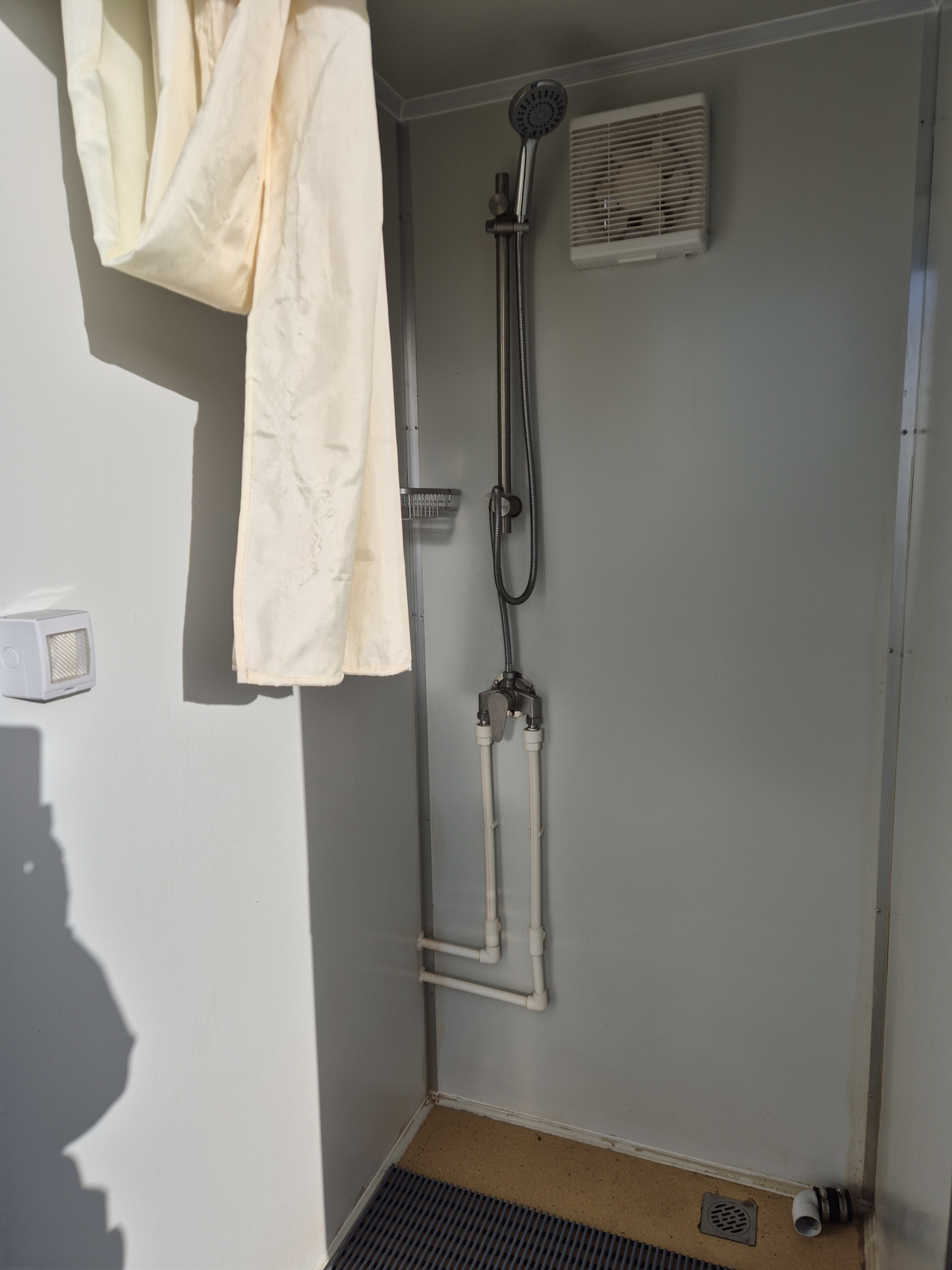 SHOWER BLOCK - Side by side, wired & plumbed