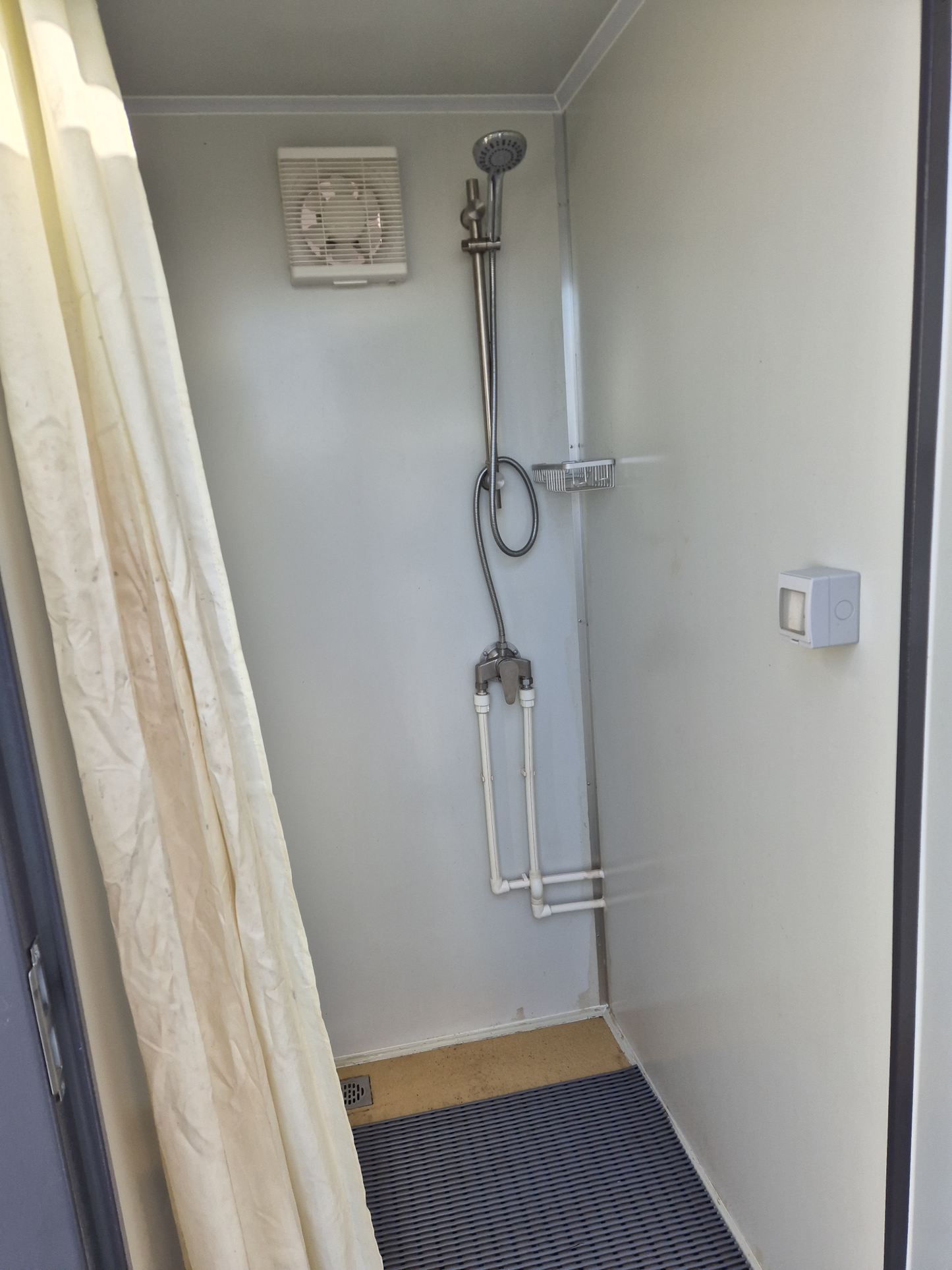 SHOWER BLOCK - Side by side, wired & plumbed